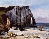 Gustave Courbet The Cliff at Etretat painting